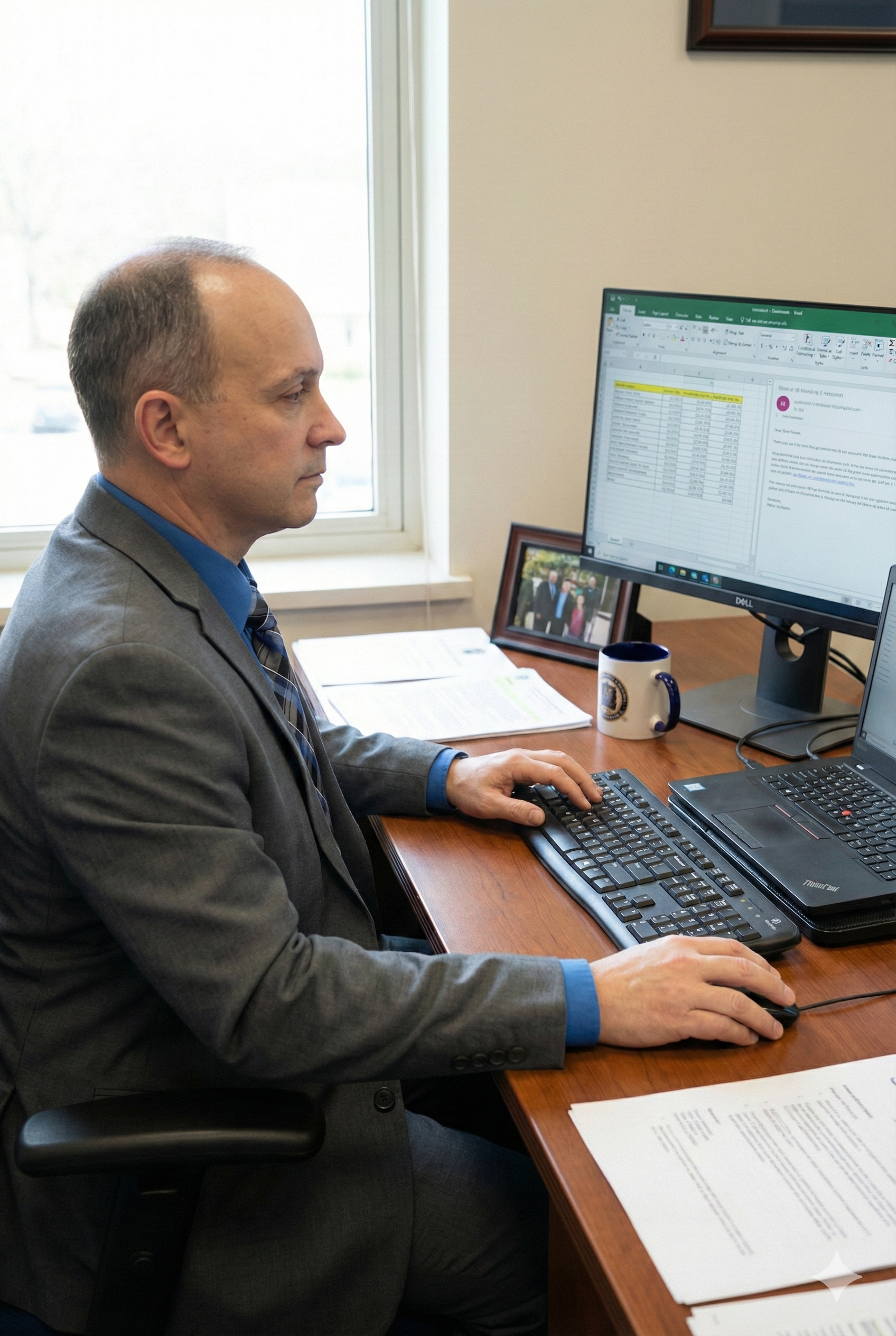 Philip Matusiak Sitting at his Desk
